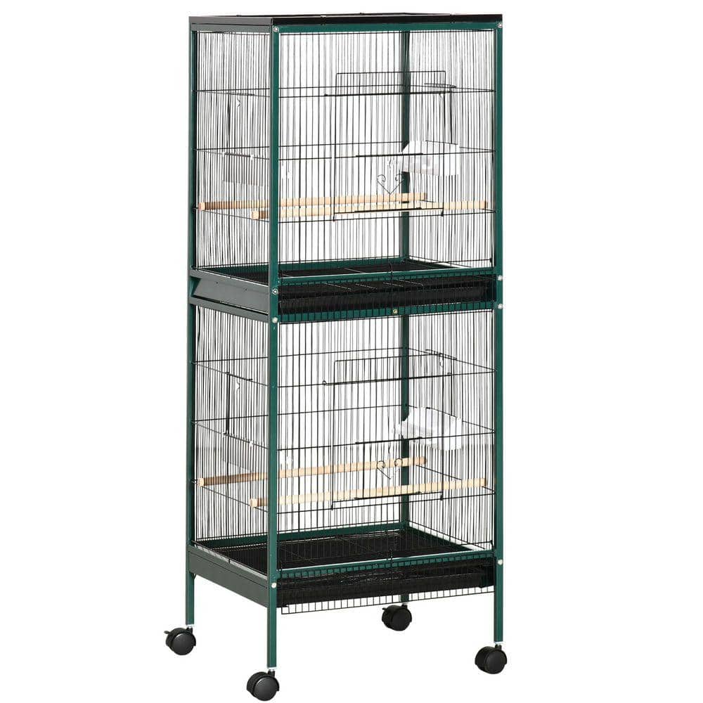 Curated visual reference: Visual Reference: Ecochic Spaces Inc Spacious Green Wooden Bird Aviary With Multi