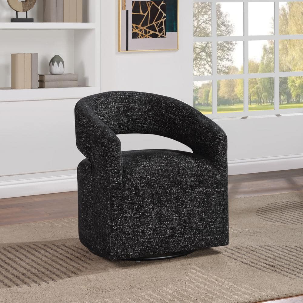 OSP Home Furnishings Devin Midnight Fabric Swivel Chair DVNH27 The