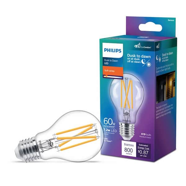 Philips 60-Watt Equivalent A19 Dusk to Dawn LED Light Bulb 2700K 1-Pack
