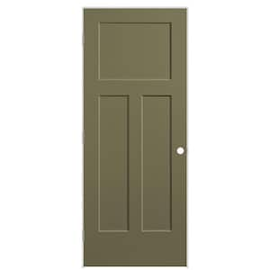 32 in. x 80 in. 3-Panel Winslow Right-Hand Hollow Core Truly Olive Molded Composite Single Prehung Interior Door