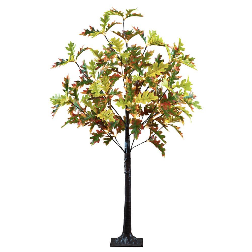 Lightshare 4 ft. Lighted Oak Tree 48LED Artificial Greenery Christmas