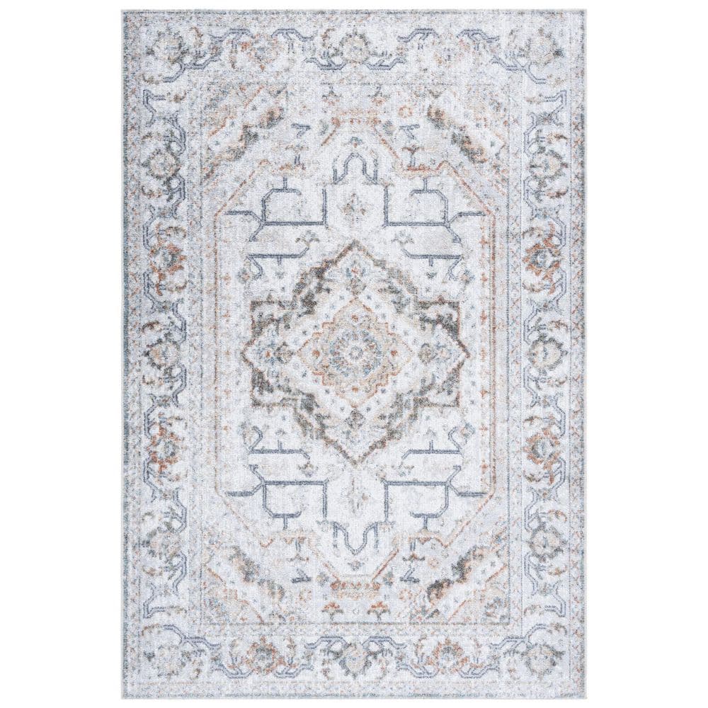 Baltimore 4 ft. x 6 ft. Light Gray/Rust Machine Washable Medallion Distressed Area Rug price history on PriceWatchPro