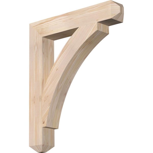 Ekena Millwork 3.5 in. x 26 in. x 22 in. Douglas Fir Thorton Craftsman Smooth Bracket