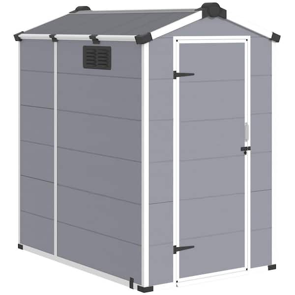 4 ft. W x 6 ft. D Metal Shed with Lockable Double Doors and Built-In Floor (24 sq. ft.)