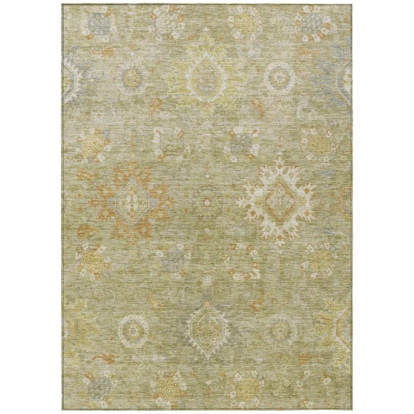 Chantille Machine Washable Indoor/Outdoor Abstract ACN1927 Sage 5 ft. x 7 ft. 6 in. Area Rug