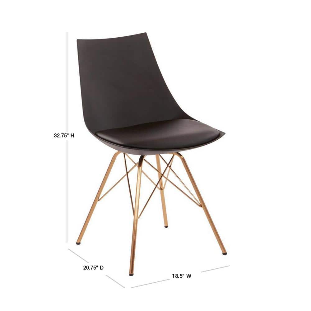 Oakley Mid-Century Modern Bucket Chair in Black Faux Leather