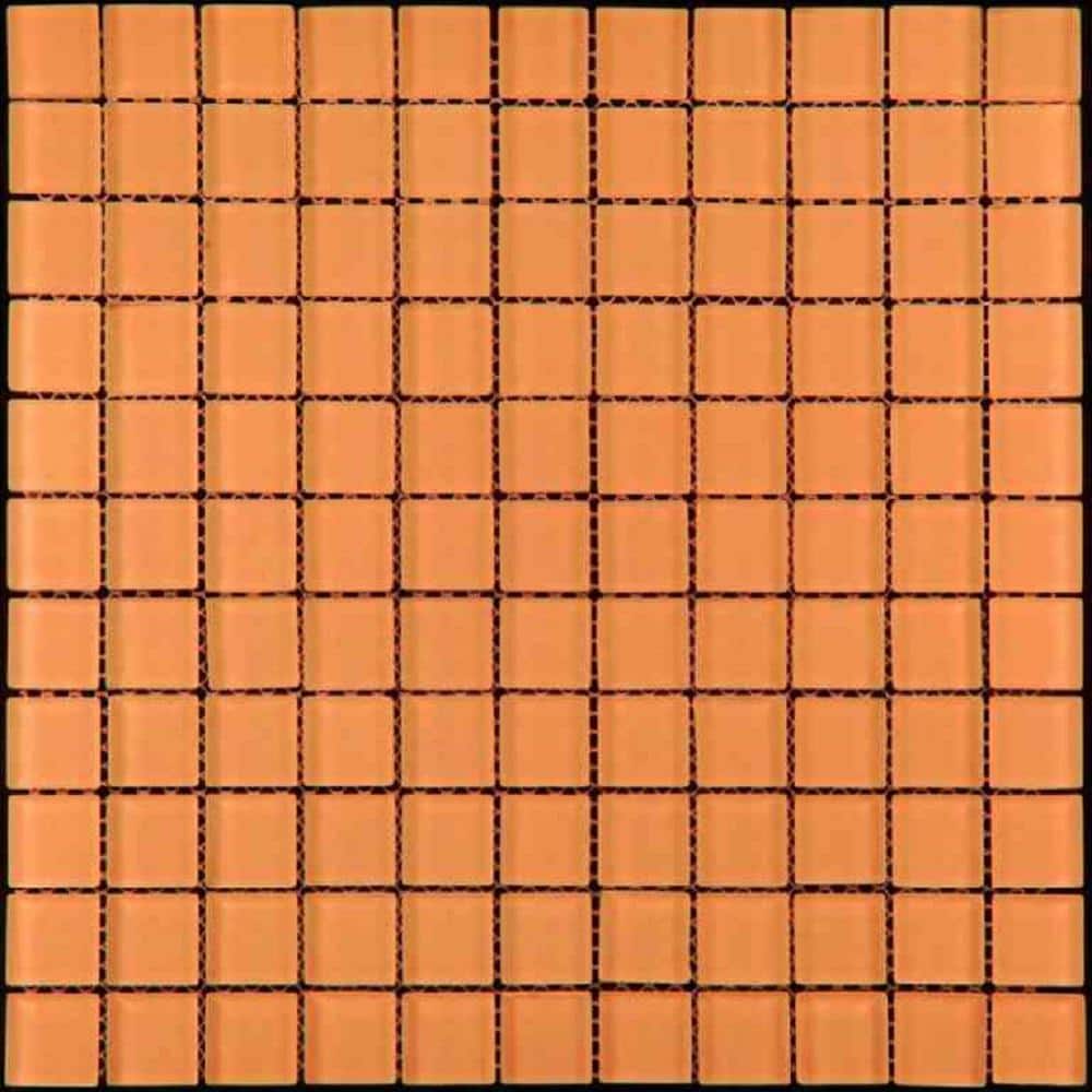 4x4 Orange Matte Glass Mosaic Tile for Walls and Floors
