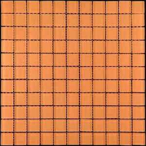 Orange 11.8 in. x 11.8 in. 1x1 Matte Finished Glass Mosaic Tile (9.67 sq. ft./Case)