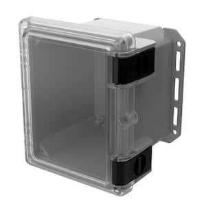 Nema 4x, I series 9.7 in. L x 8.2 in. W x 7.5 in. H Polycarbonate Clear Hinged Latch Top Cabinet with Gray Bottom