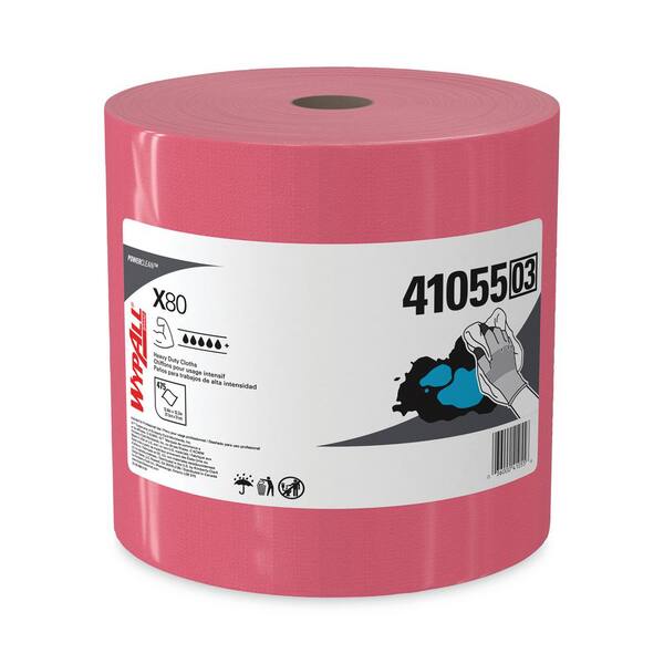 WYPALL X80 HYDROKNIT 12.5 in. x 13.4 in. Red Microfiber Cloth, Jumbo ...