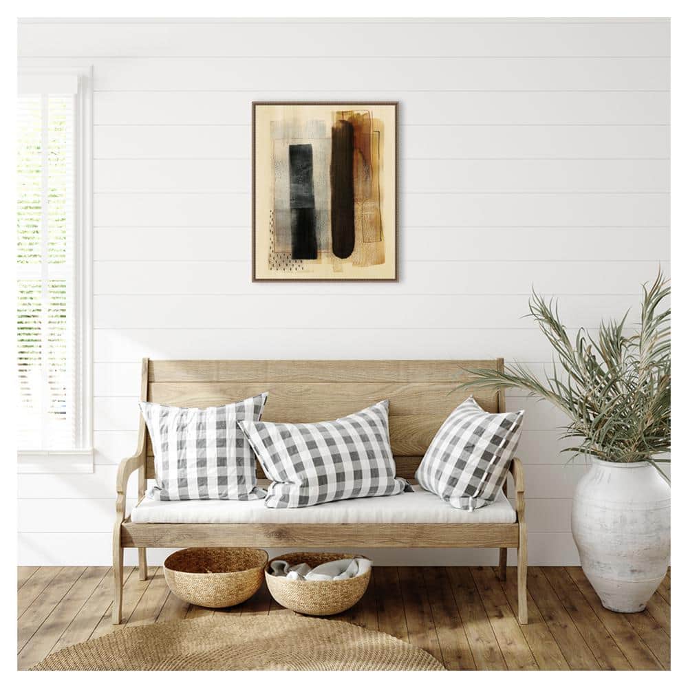 Burnt Toast I Abstract Canvas Print with Bronze Floater Frame