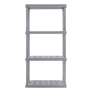 Plastic Rack Shelf with 4-Medium Shelves, Elephant Gray