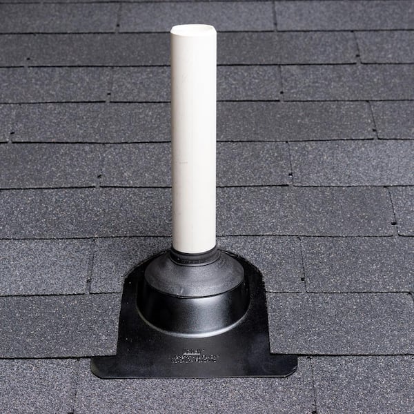No-Calk 6-1/4 in. x 10-3/4 in. Galvanized Steel Black Vent Pipe Roof Flashing with 1 in. - 3 in. Adjustable Diameter No-Calk 6-1/4 in. x 10-3/4 in. Galvanized Steel Black Vent Pipe Roof Flashing with 1 in. - 3 in. Adjustable Diameter