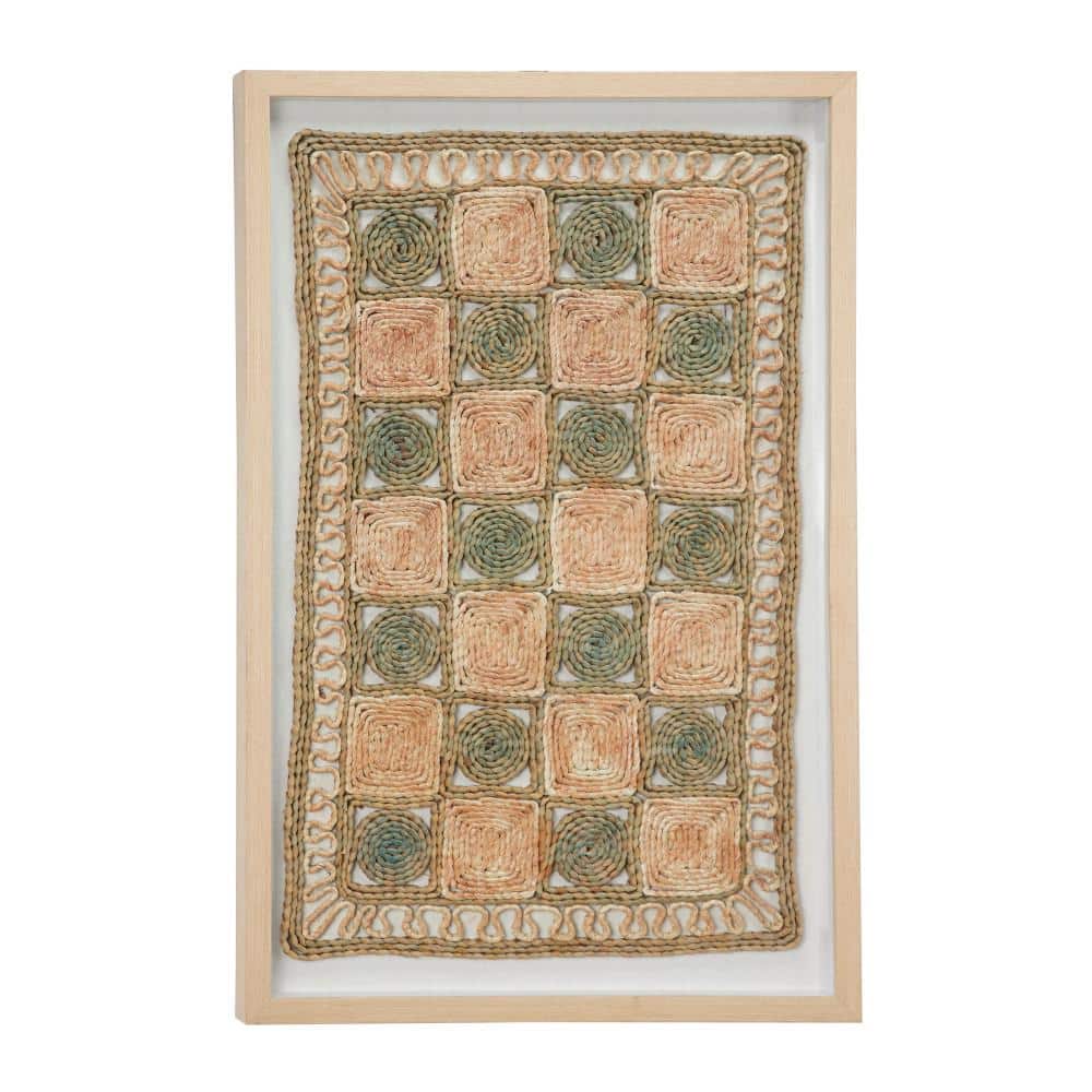 Checkerboard Rope Litton Lane Abstract Checkerboard Rope and Wood Wall Art 47837 - The ...
