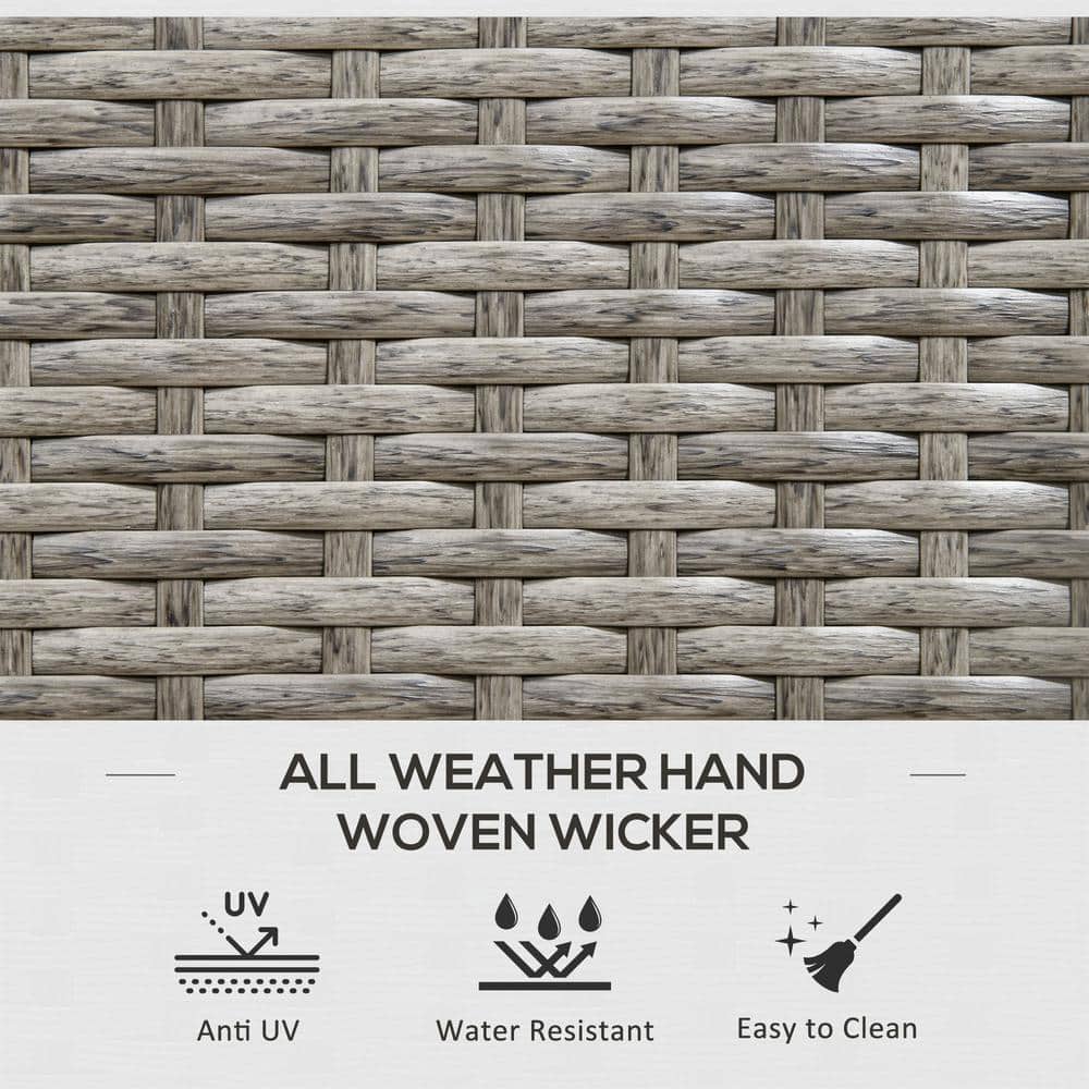 Gray Wicker and Plastic Outdoor Deck Storage Box