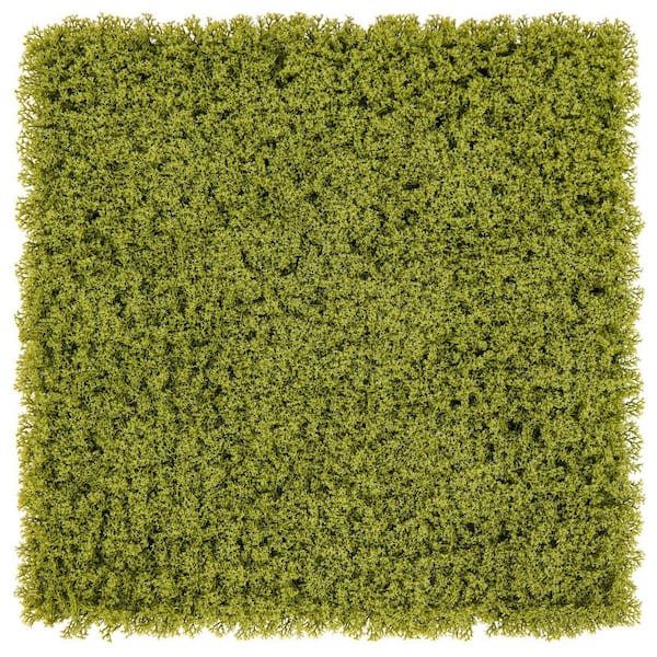 12-piece 20 in. x 20 in. Green Artificial Grass Hedge Panel Decorative Greenery Panels for Wall Fence