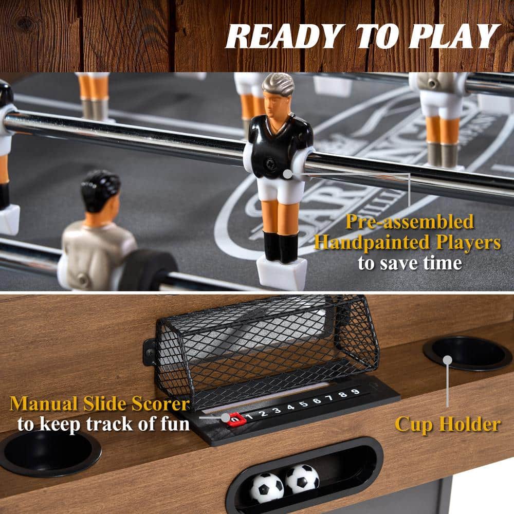 Barrington 54" 3-in-1 Wood and Concrete Game Table