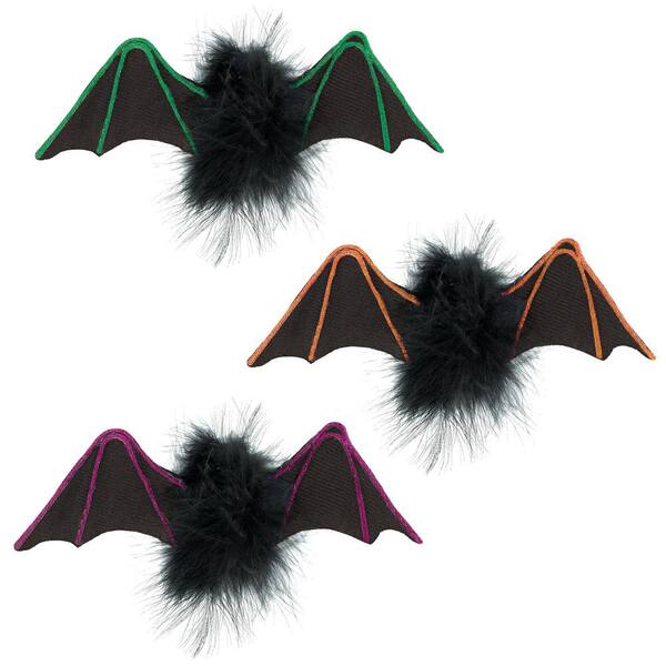 Amscan 3 in. x 7 in. Halloween Little Bat Hanging Decorations (3-Count, 2-Pack)
