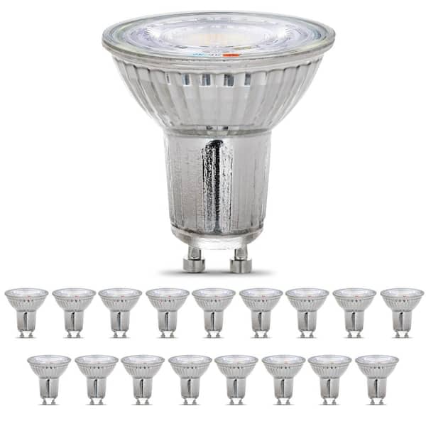 Feit Electric 50-Watt Equivalent MR16 GU10 Bi-Pin Base Dimmable Track Light LED Light Bulb, 3000K/4000K/5000K Selectable White 18-Pack
