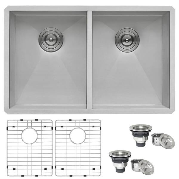 Undermount Stainless Steel 50/50 Kitchen Sink - Hardware Supply Source