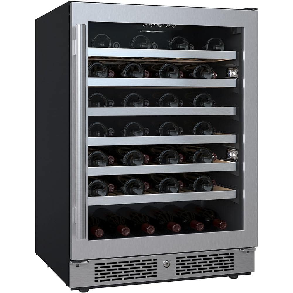 Stainless Steel 53-Bottle Single Zone Wine Refrigerator