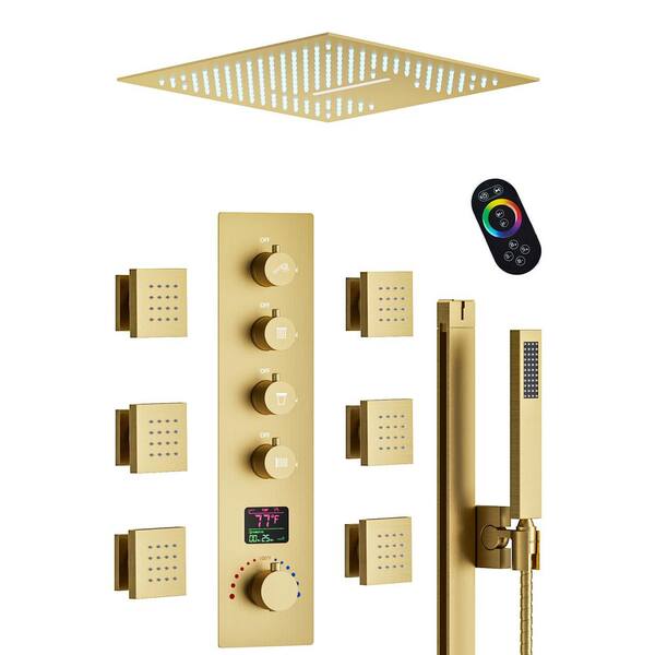 Reviews for YAWWALK Thermostatic 15-Spray 16 in. Ceiling Mount LED