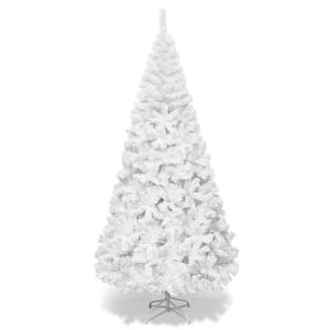 7 ft. White Unlit Full PVC Regular Artificial Christmas Tree with Solid Metal Stand