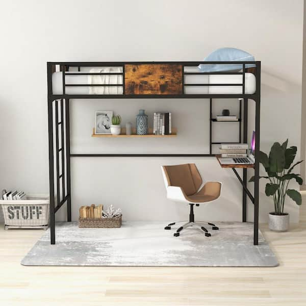 Industrial loft bed on sale with desk