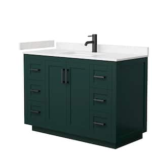 Miranda 48 in. W x 22 in. D x 33.75 in. H Single Bath Vanity in Green with Carrara Cultured Marble Top