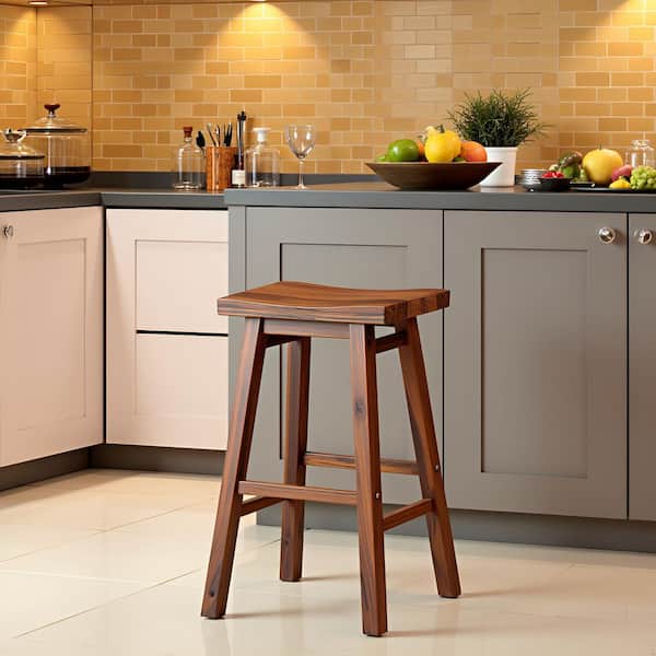 Sonoma Chestnut Wire-Brush Saddle Bar Stool