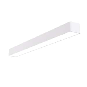 4 ft. 64-Watt Equivalent Integrated LED White Strip Light Fixture Architectural Linear with Power Cord Kit 4600 Lumens