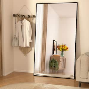 32 in. W x 71 in. H Oversized Rectangle Full Length Mirror Framed Black Wall Mounted/Standing Mirror large Floor Mirror