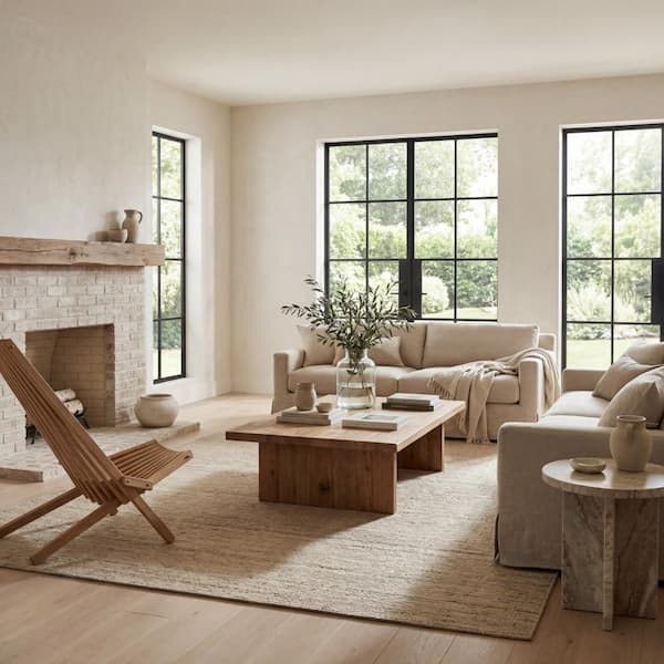 Elanisse Solid Wool Area Ivory 5 ft. x 8 ft. Indoor Area Rug
