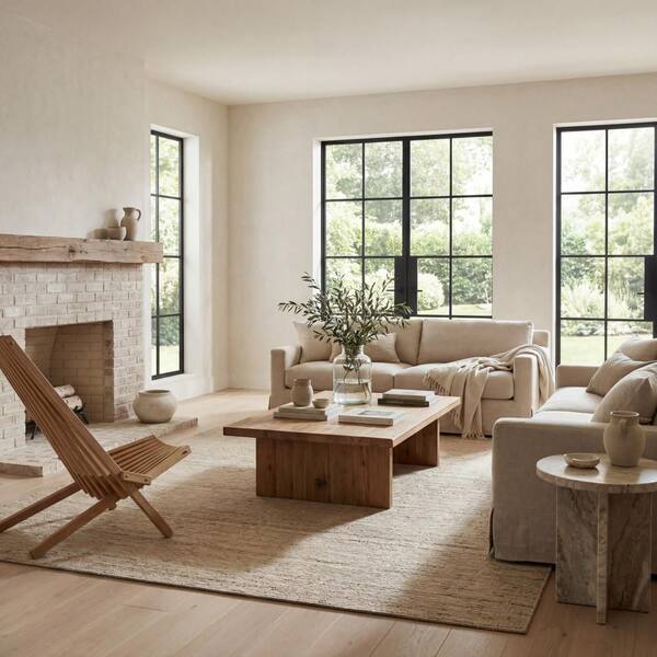 Elanisse Solid Wool Area Ivory 9 ft. x 12 ft. Indoor Area Rug