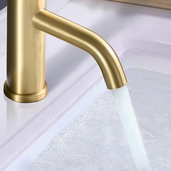 Single-Handle Single Hole Bathroom Faucet in Brushed Gold