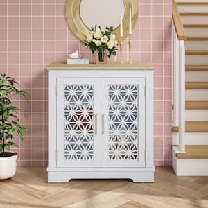 30 in. Rustic White Storage Accent Cabinet