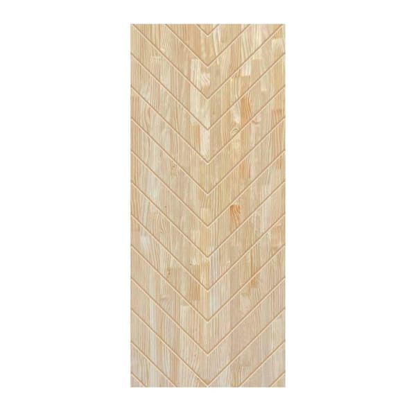 CALHOME 24 in. x 80 in. Hollow Core Natural Pine Wood Unfinished Interior Door Slab