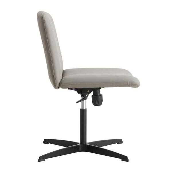 Leather swivel desk chair no wheels discount