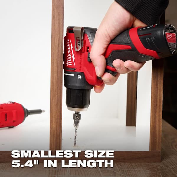 Milwaukee - M12 12-Volt Lithium-Ion Brushless Cordless Subcompact Drill and Impact Driver Combo Kit w/ 45 Pc Bit Set (2-Tool)