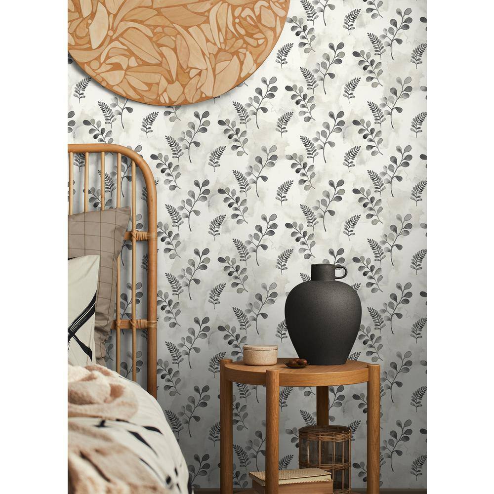 Steel Grey Botanical Self-Adhesive Vinyl Wallpaper Roll