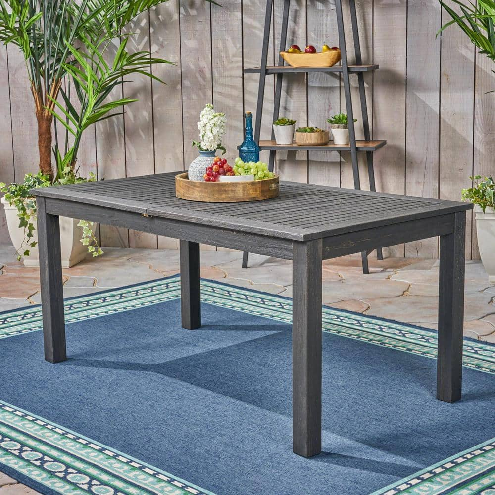 dark gray outdoor dining table