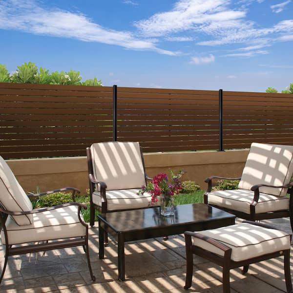 3.5 in. x 72 in. x.75 in. Wood Plastic Composite Fence Board, Flat Edge Both Sides, Sanded Finish - Espresso (4-Pack)