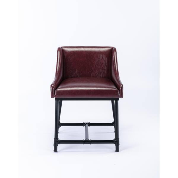 Boraam Parlor 31 H Burgundy Metal Adjustable Bar Stool 10145