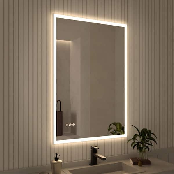 Musci 24 in. W x 36 in. H Rectangular Frameless LED Wall Bathroom Vanity Mirror