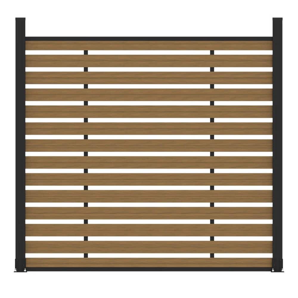 Outdoor Lattice 6 ft. H x 6 ft. W Waterproof Brown Composite Fence Panel Kit with Two Posts price history on PriceWatchPro