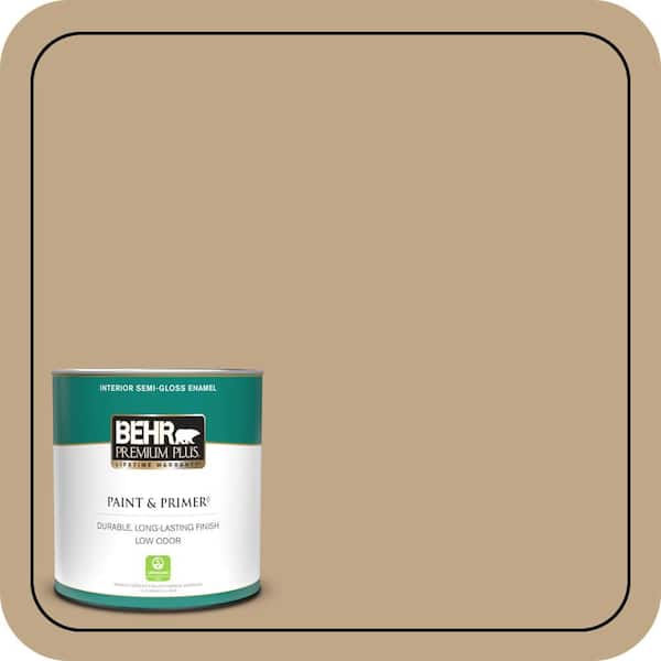 BEHR PREMIUM PLUS 1 qt. #T16-16 Symphony Gold Semi-Gloss Enamel Low Odor Interior Paint & Primer