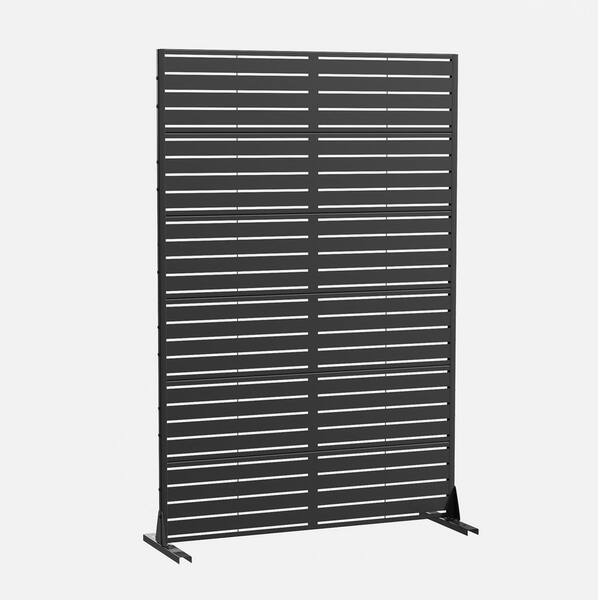 16 in. L x 47 in. W x 72 in. H Black Outdoor Rectangular Metal Galvanized Privacy Screen Fence Garden Panels