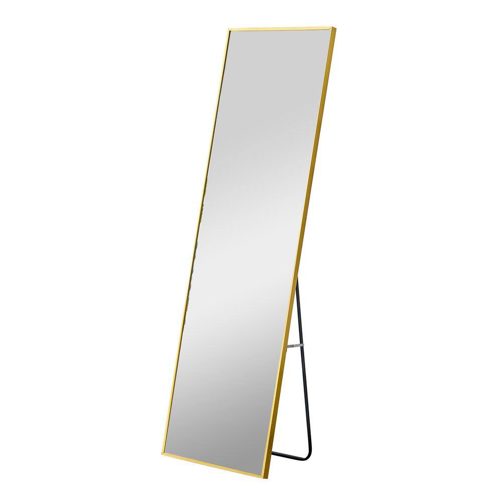 Cesicia 20 in. W x 63 in. H Rectangular Gold Full Length Floor Mirror