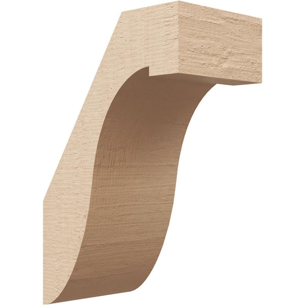 Ekena Millwork 5 in. x 12 in. x 8 in. Del Monte Rough Cedar Woodgrain Timberthane Polyurethane Knee Brace, Primed