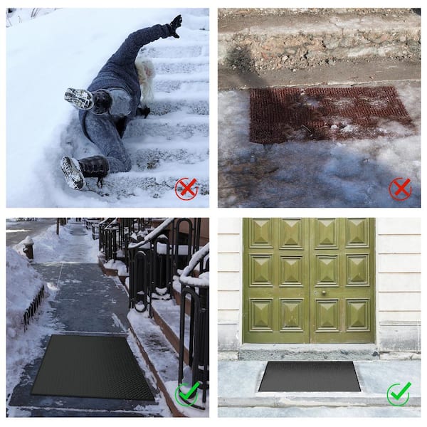 Snow Melting Mat 40 x 60 in. Heated Outdoor Mats for Walkway 3 in. /h Melting Speed Floor Heating Mats No-Slip Rubber